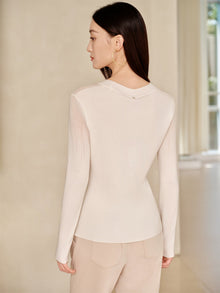 Classic Round-Neck Knitted Base Layer | White