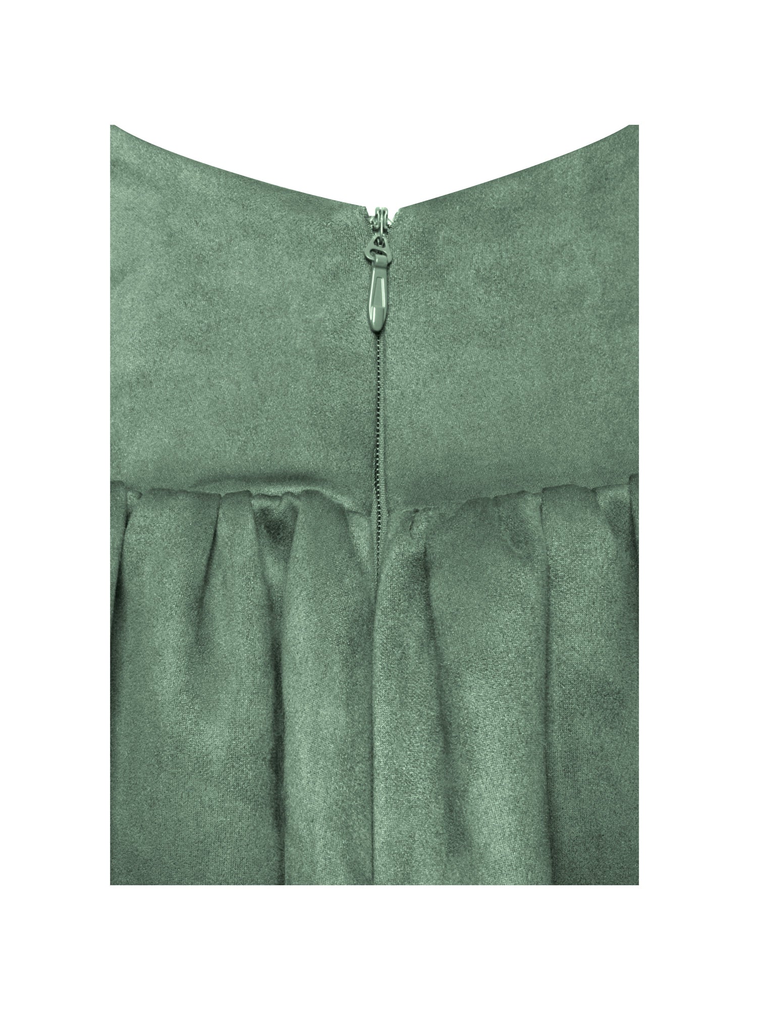Laila Suede Boat Neck Backless Midi Dress | Green