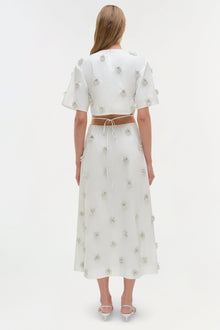 Womens | Starla Embellished Midi Dress | White