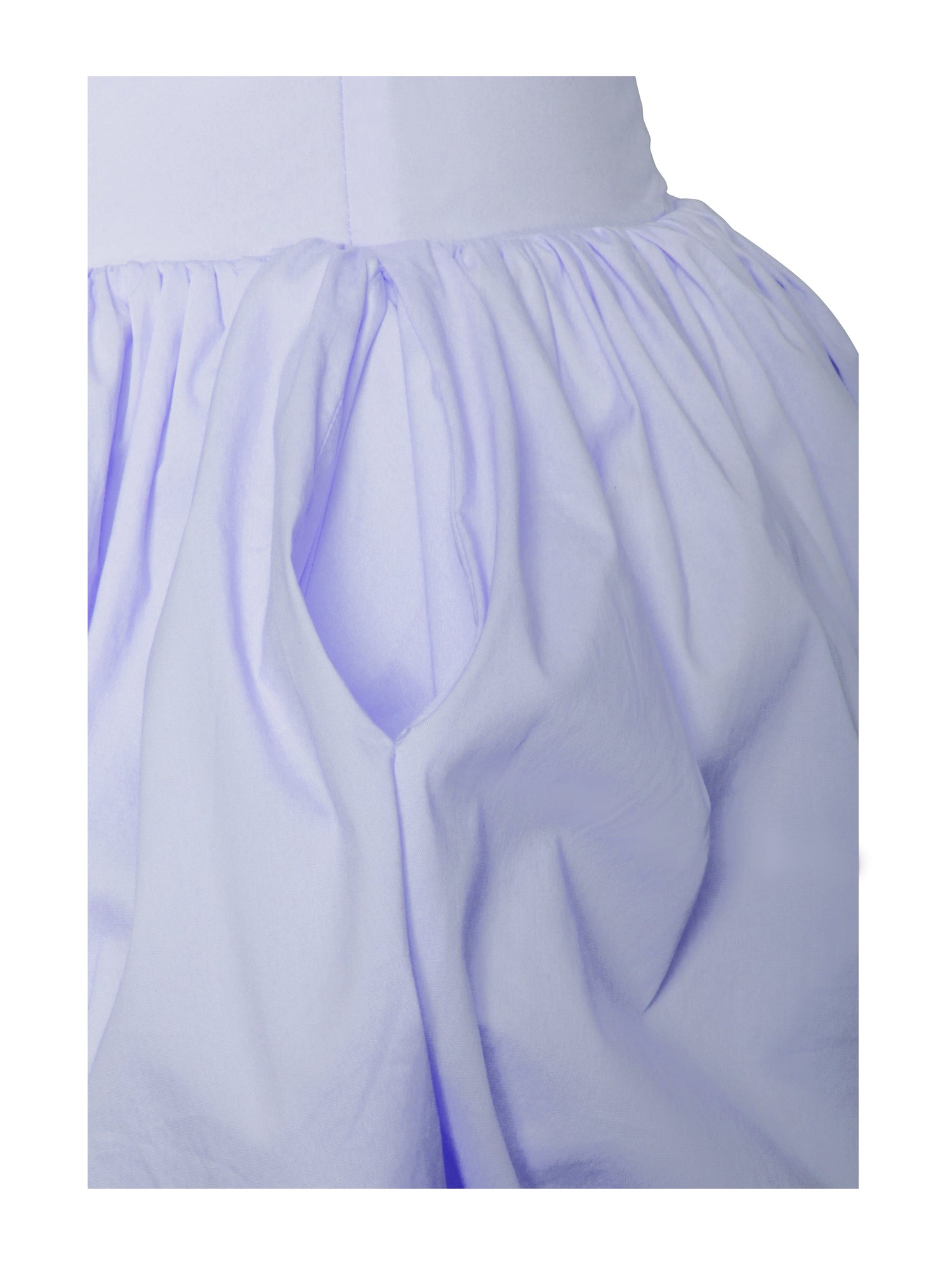 Oletta Cotton Poplin Corset Strapless Bubble Hem Mini Dress | Blue
