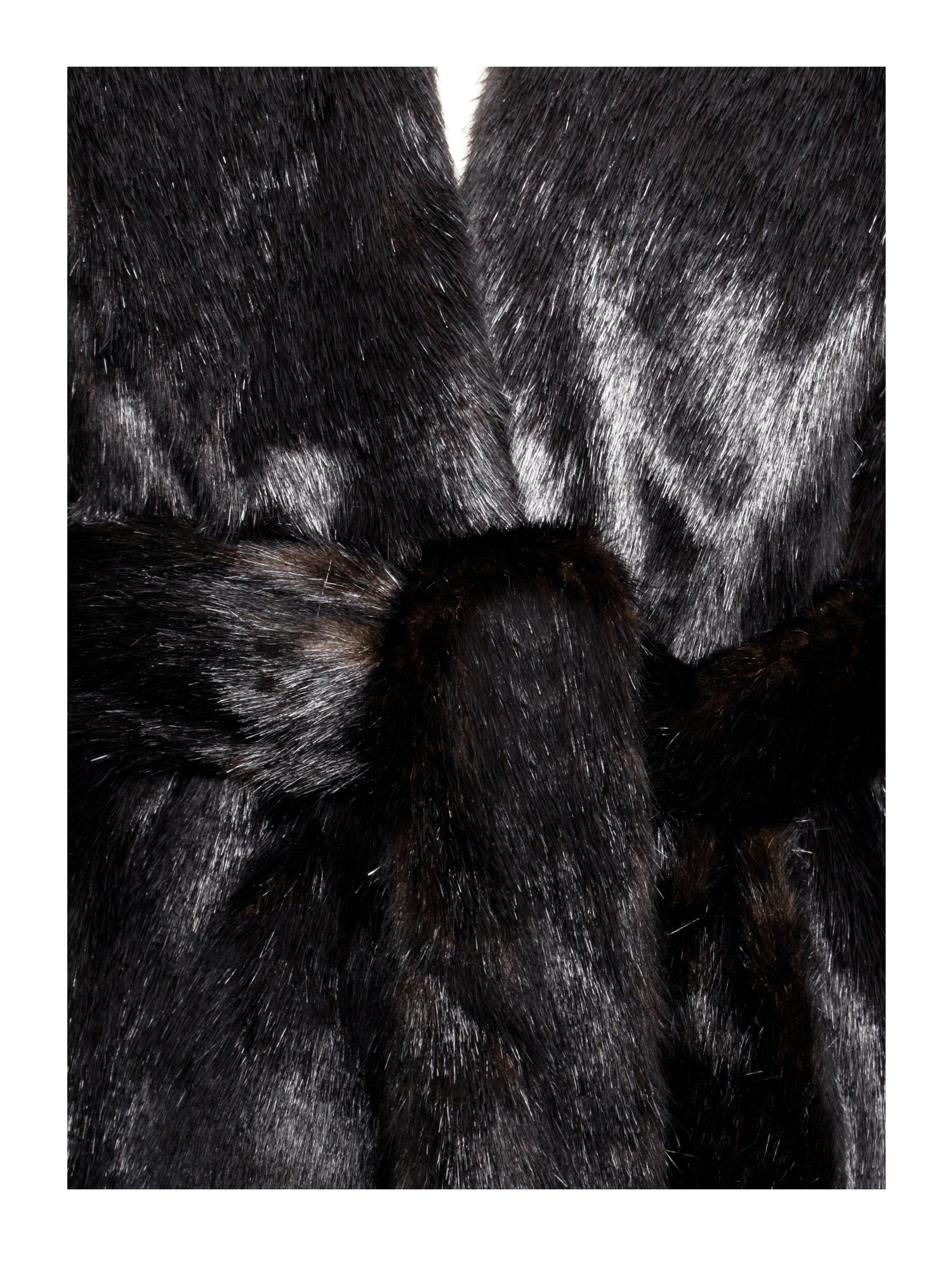 Yahia Vegan Long Faux Mink Coat | Black