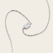 Womens | 14K Solid White Gold | Solitaire Baguette Bracelet | 0.12 CTW Diamonds