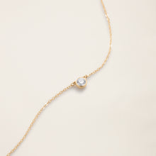 Womens | 14K Solid Yellow Gold | Solitaire Bezel Necklace | 0.15 CTW Diamonds
