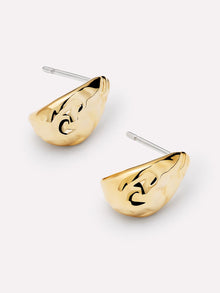 14K Gold Plated Sterling Silver Teardrop Textured Stud Earrings For Women Sarah Huggie Studs