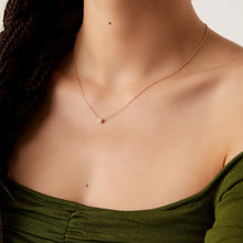 Womens | 14K Solid Yellow Gold | Solitaire Bezel Necklace | 0.15 CTW Diamonds