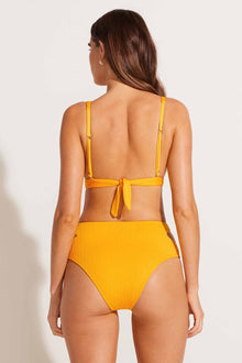 Amara High Waist Bottom | Sunflower Pucker Rib