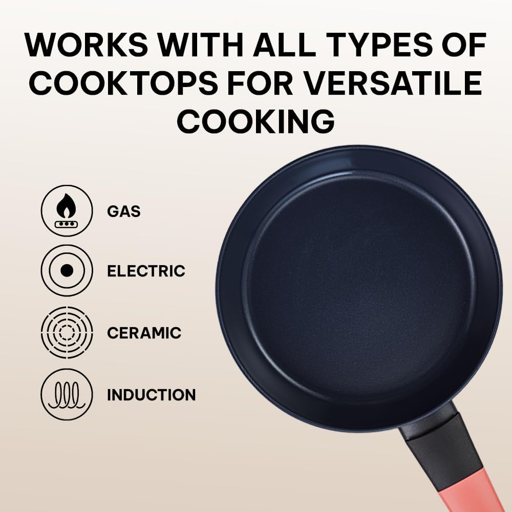 TASTY+ Frying pan 8" with Non-stick Ceramic Coating Black | Black