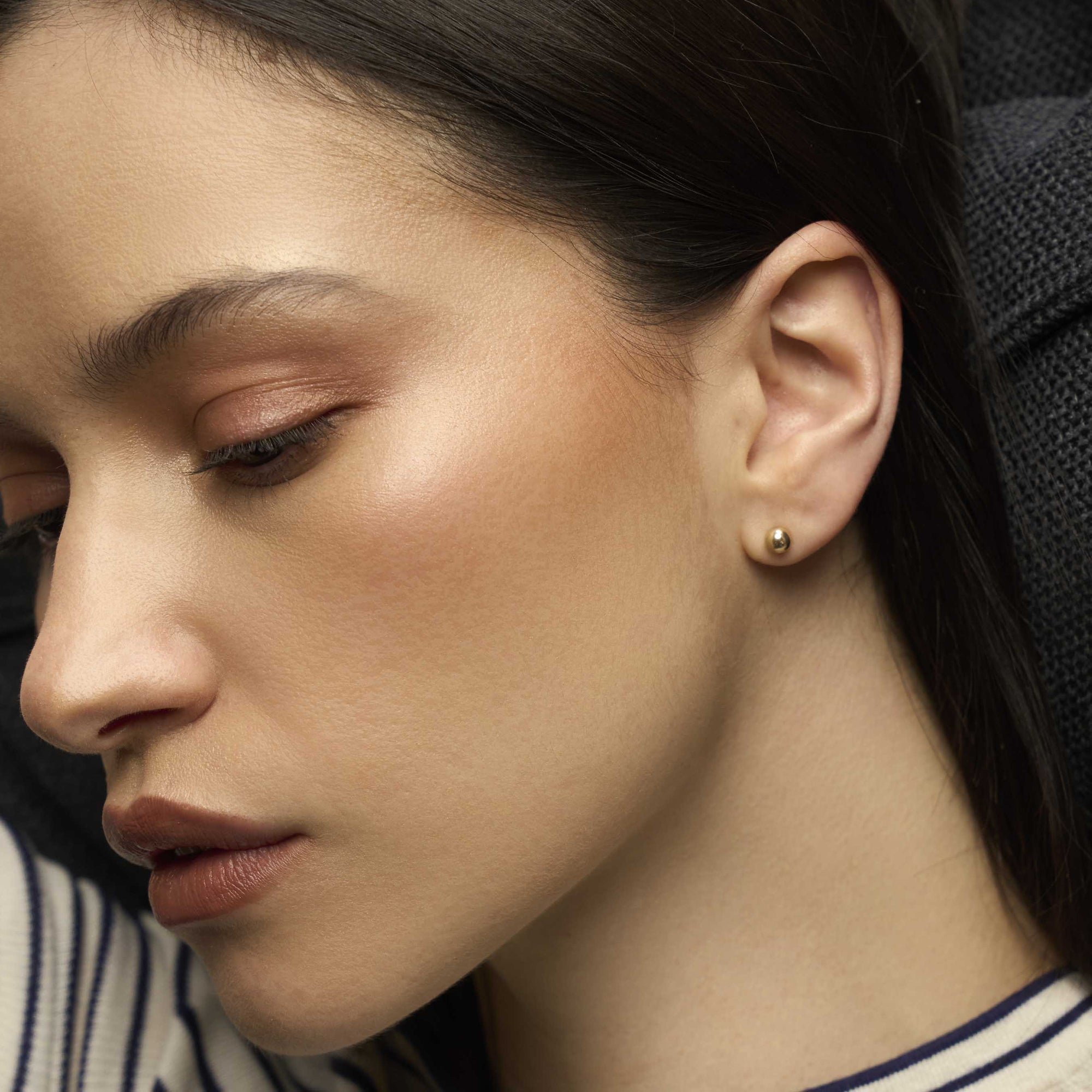 Womens | Sphere Studs | 14K Solid Yellow Gold