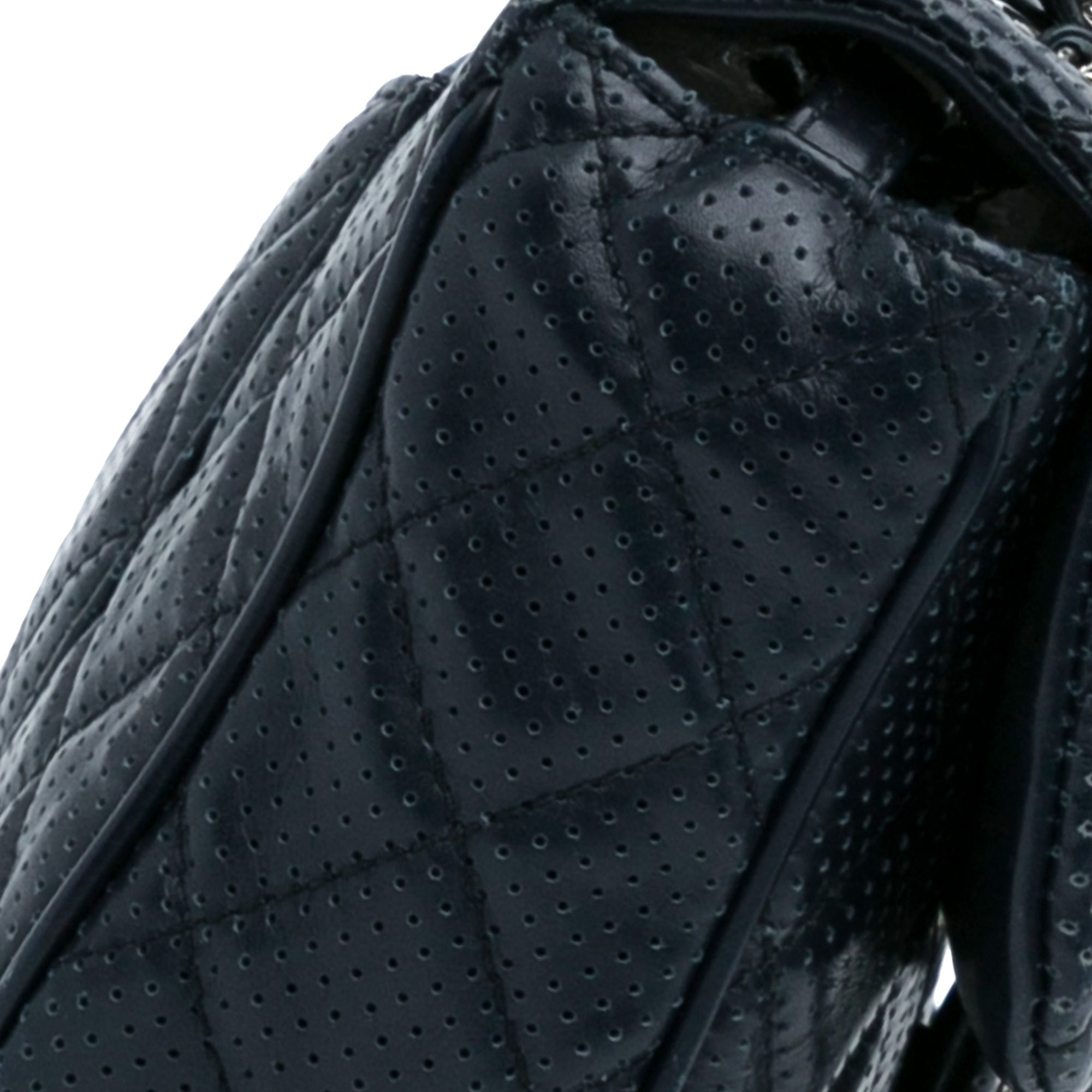 Chanel | Pre-Owned Perforated Classic Mini Rectangular Flap | Blue/Dark Blue