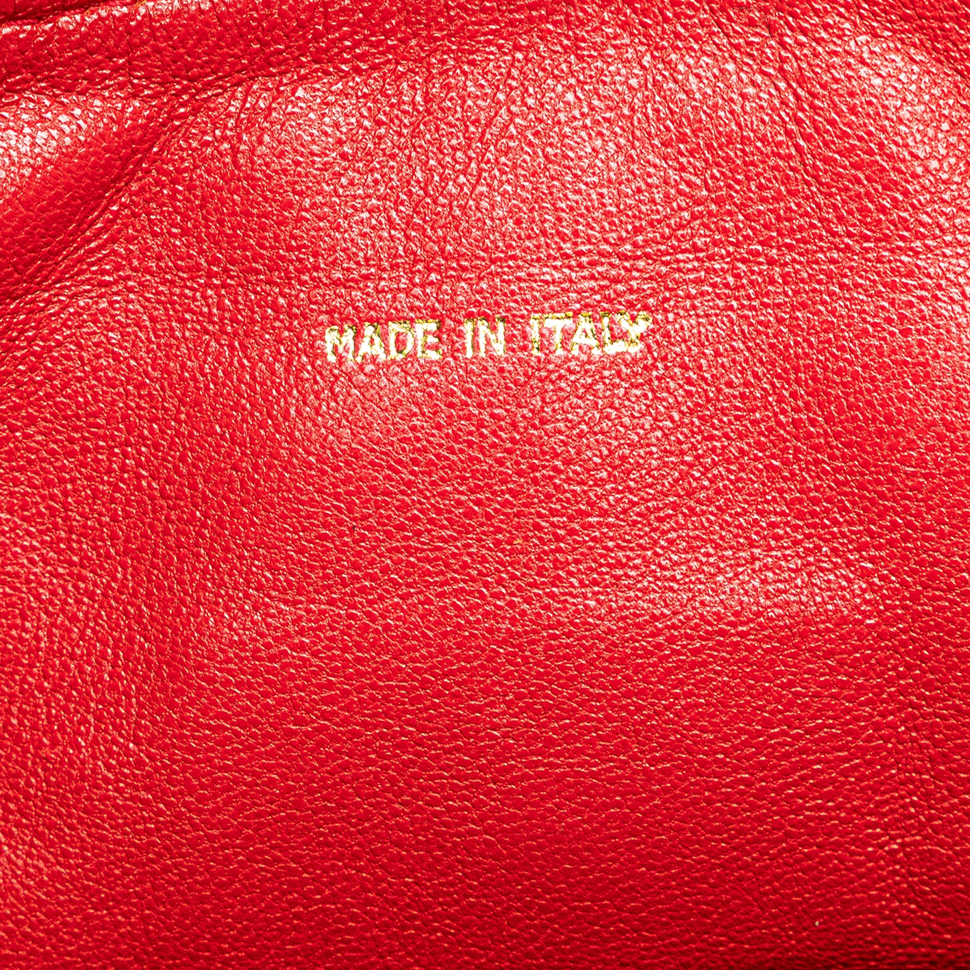 Chanel | Pre-Owned CC Quilted Caviar Chain Camera Bag | Red