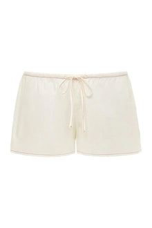Raspberry Stitch Low Rise Drawstring Short | Cream