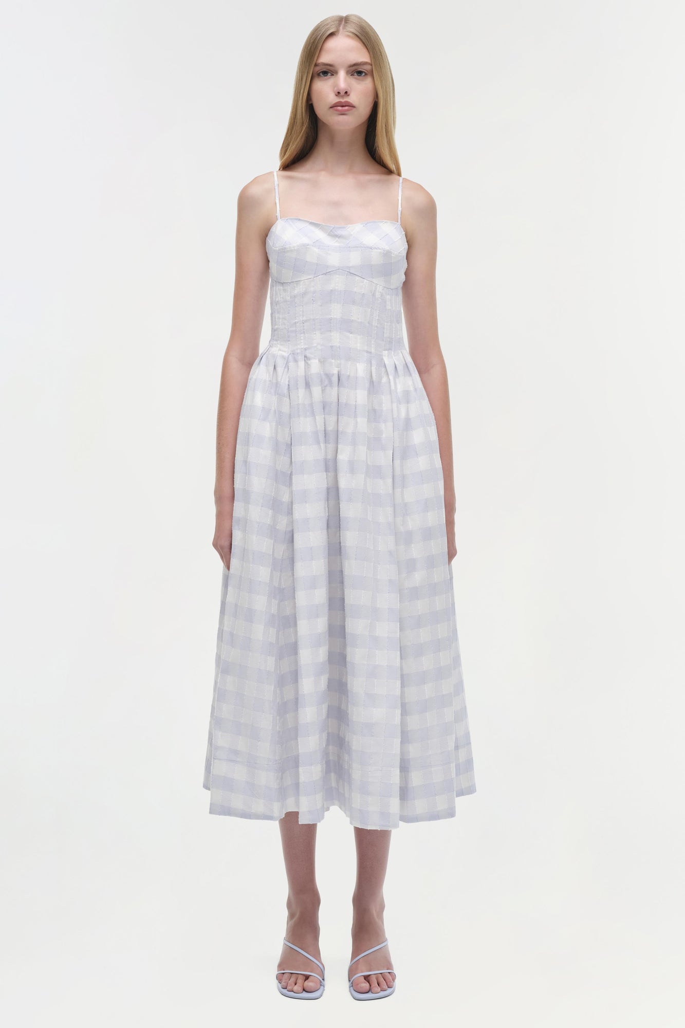 Womens | Kittiya Cotton Midi Dress | Periwinkle Sky Multi