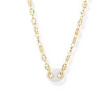 The White Enamel Mariner Chain Necklace | 18K Yellow Gold-Plated