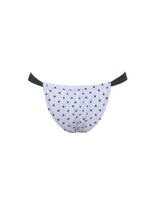 Oliveah Polka Dot Ruched Lacing Bikini Bottom | Black
