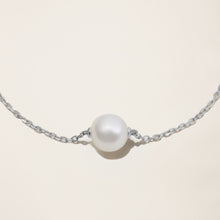 Womens | 14K Solid White Gold | Cultured Pearl Station Bracelet | Freshwater Pearls
