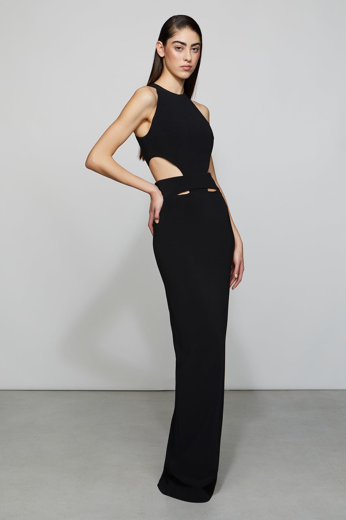 Etochs | Naomi Halter Cut Out Gown | Black
