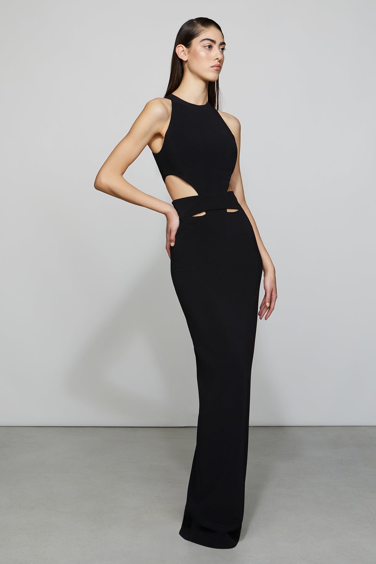 Etochs | Naomi Halter Cut Out Gown | Black
