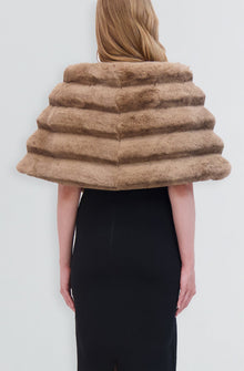 Etochs | Fur-Free Chinchilla Stole | Camel Chinch