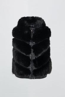 Etochs | Fur-Free Fox Reversible Vest | Black