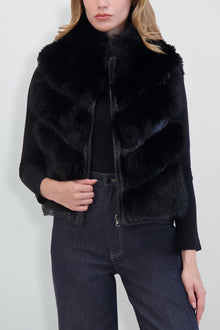 Etochs | Fur-Free Fox Reversible Vest | Black