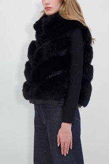 Etochs | Fur-Free Fox Reversible Vest | Black