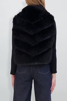 Etochs | Fur-Free Fox Reversible Vest | Black