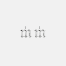 The Gothic Initial Earrings Lowercase, Pair | Silver