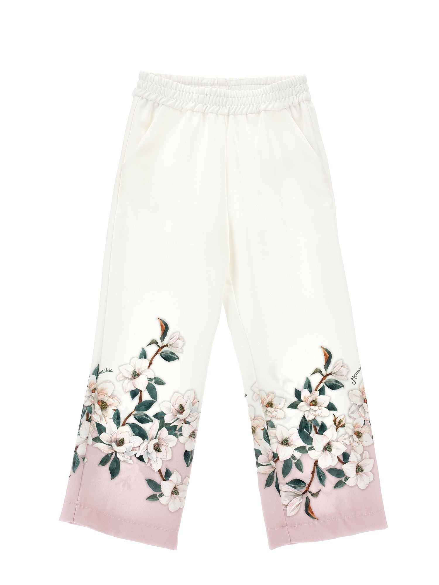 Girls | Magnolia Print Palazzo Trousers | Cream/Onion