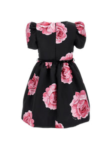 Girls | Rose Mikado Dress | Black