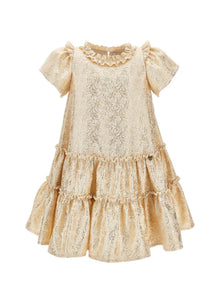 Girls | Lurex Brocade Dress | Gold