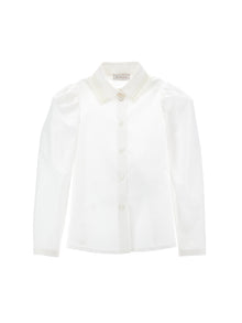 Girls | Cotton Shirt With Trim | Cream