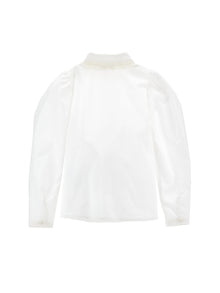 Girls | Cotton Shirt With Trim | Cream
