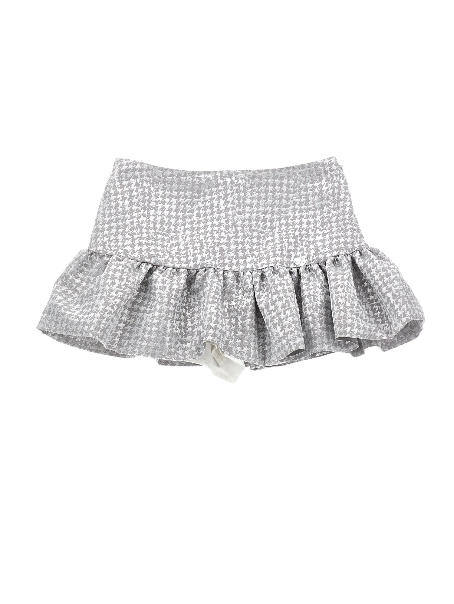 Girls | Houndstooth Jacquard Short Skirt | Silver
