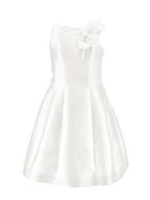 Girls | Mikado Dress With Flower Vine | Cream