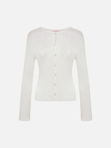 Silk-Acetate Knit Base Layer | White