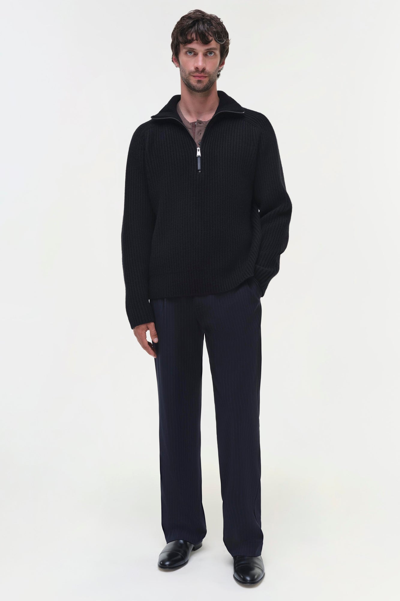Mens | Henry Half Zip | Black