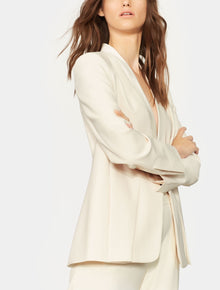 Slit Cuff Crepe Blazer - Halston