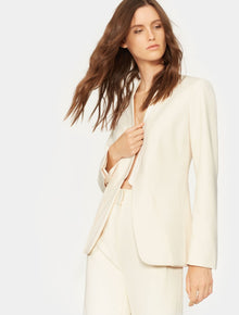 Slit Cuff Crepe Blazer - Halston