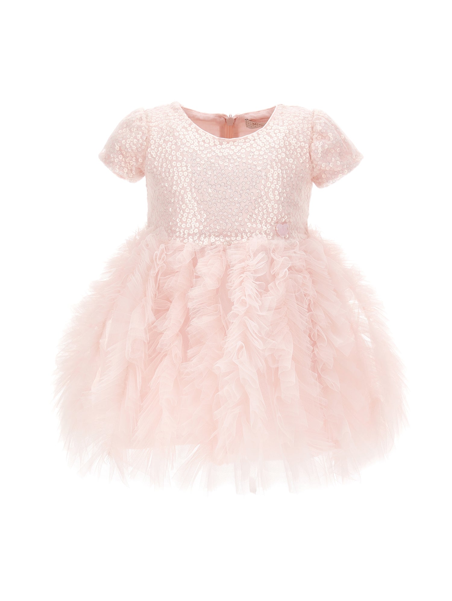 Girls | Silk Hand Tulle And Sequin Dress | Antique Pink