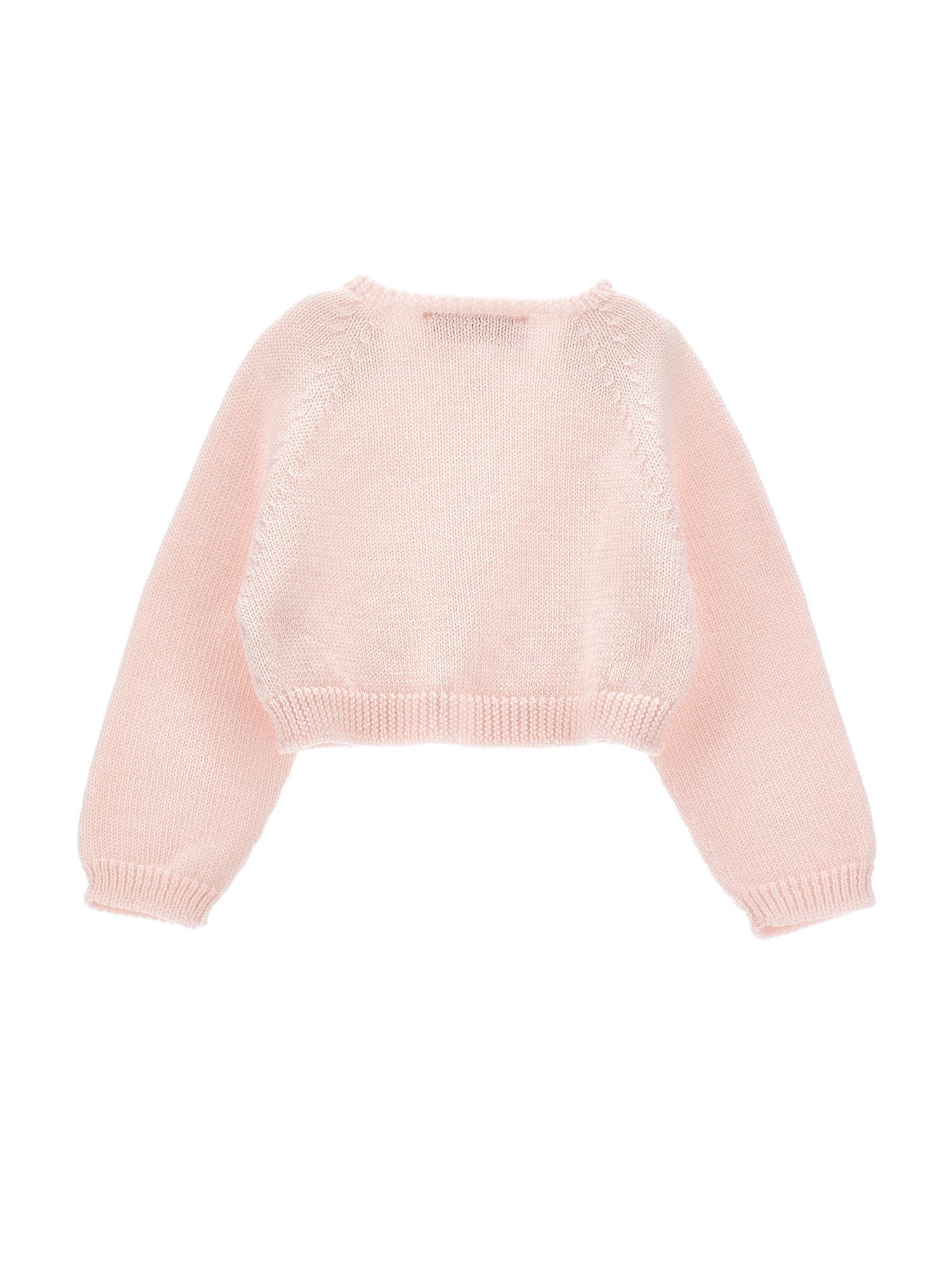 Girls | Cropped Merino Wool Cardigan | Shrinking Violet