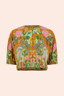 Rose Garden Cotton Cropped Top | Marigold Multi