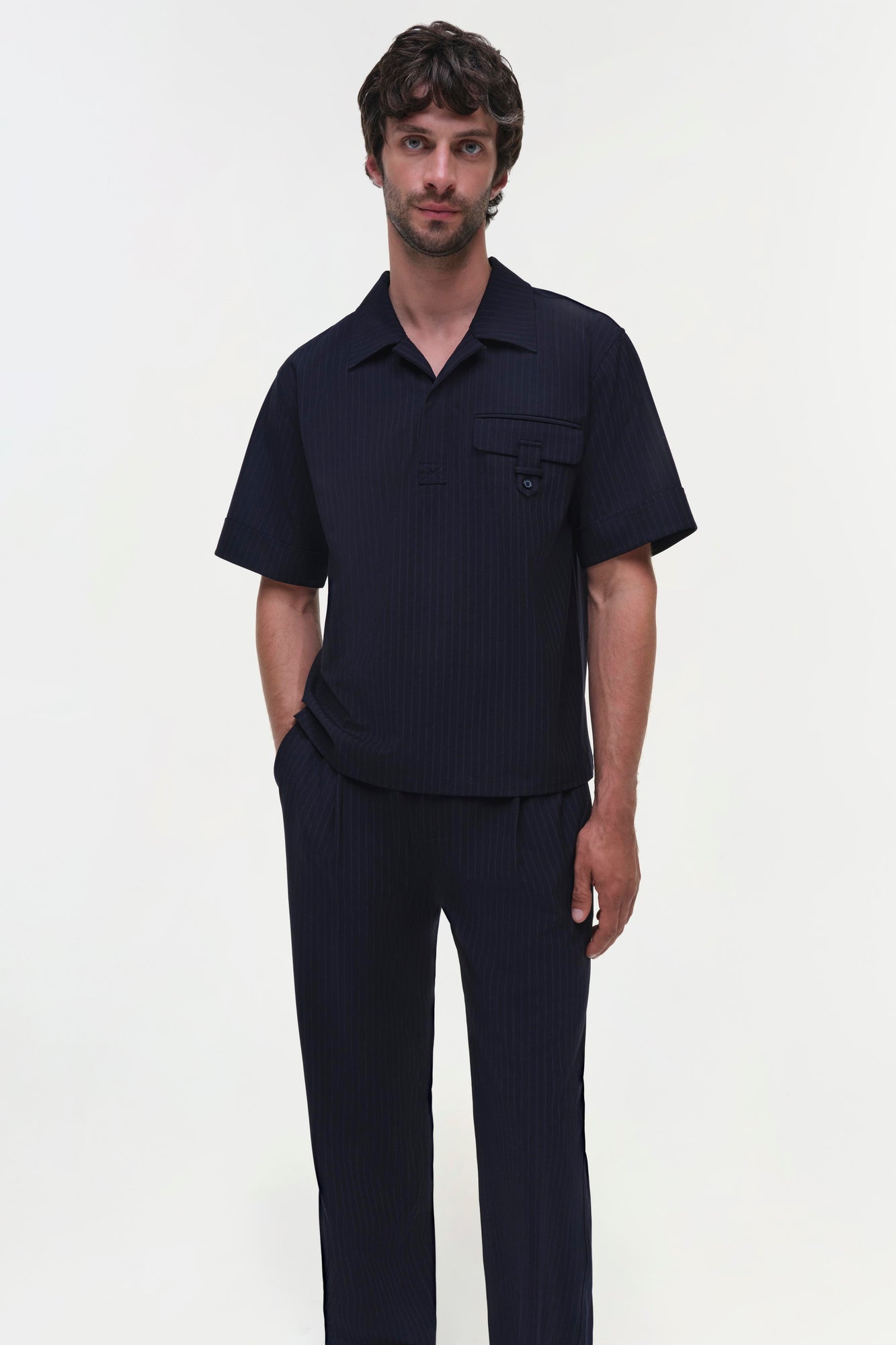 Mens | Ranaldo Popover | Midnight Stripe
