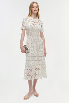Womens | Lorelai Embroidered Midi Dress | White