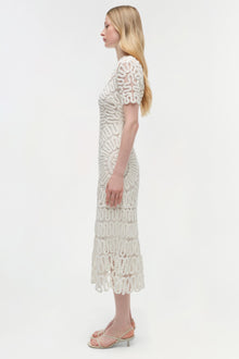 Womens | Lorelai Embroidered Midi Dress | White