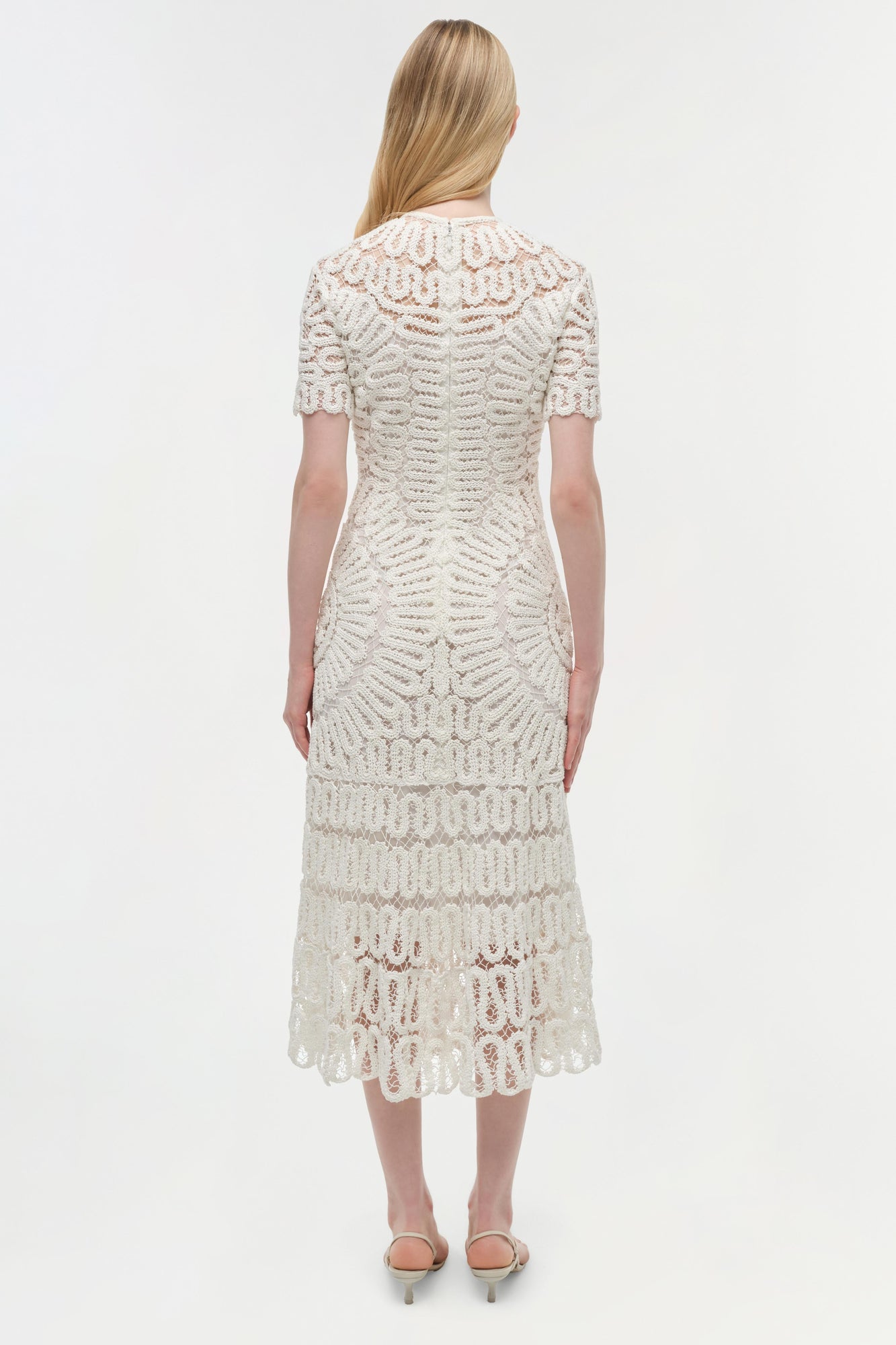 Womens | Lorelai Embroidered Midi Dress | White