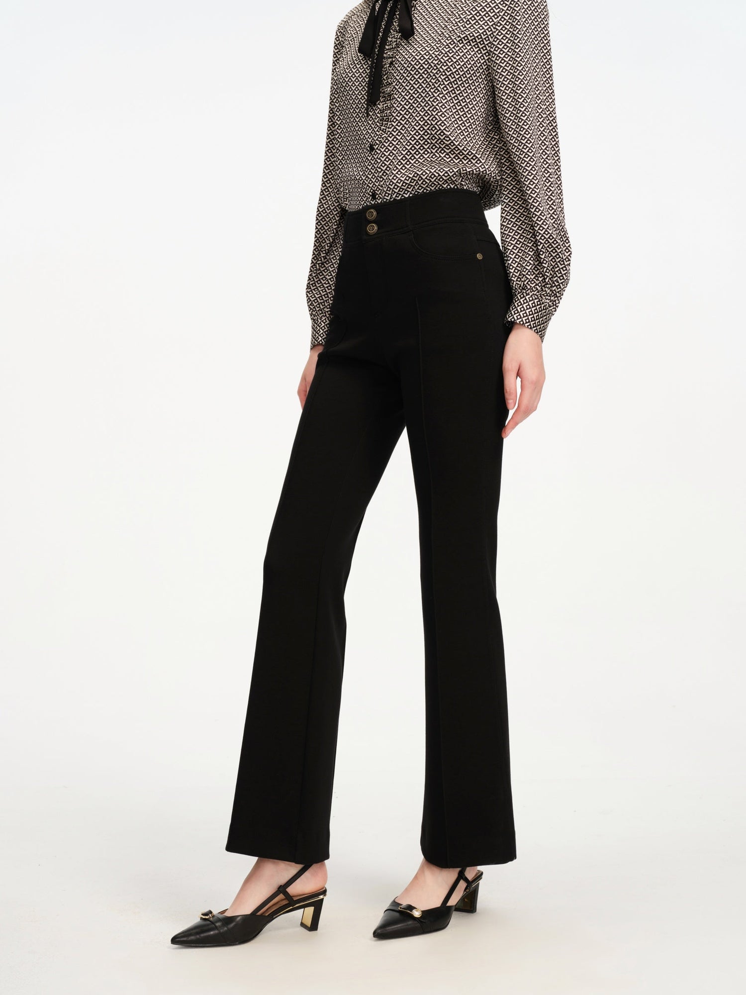 High Waist Flared legs Pants | Black
