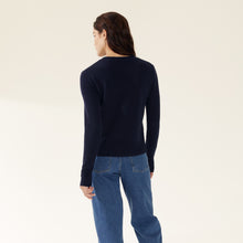 Womens | Mila Cashmere Boxy Crop Sweater | Navy