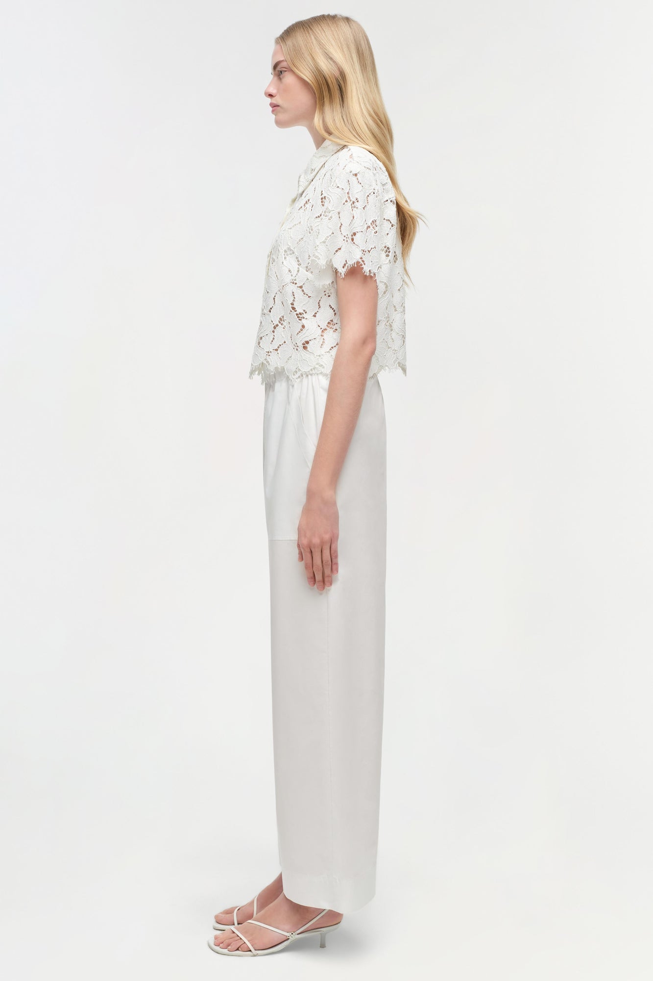 Womens | Marjorie Lace Camp Shirt | Ivory