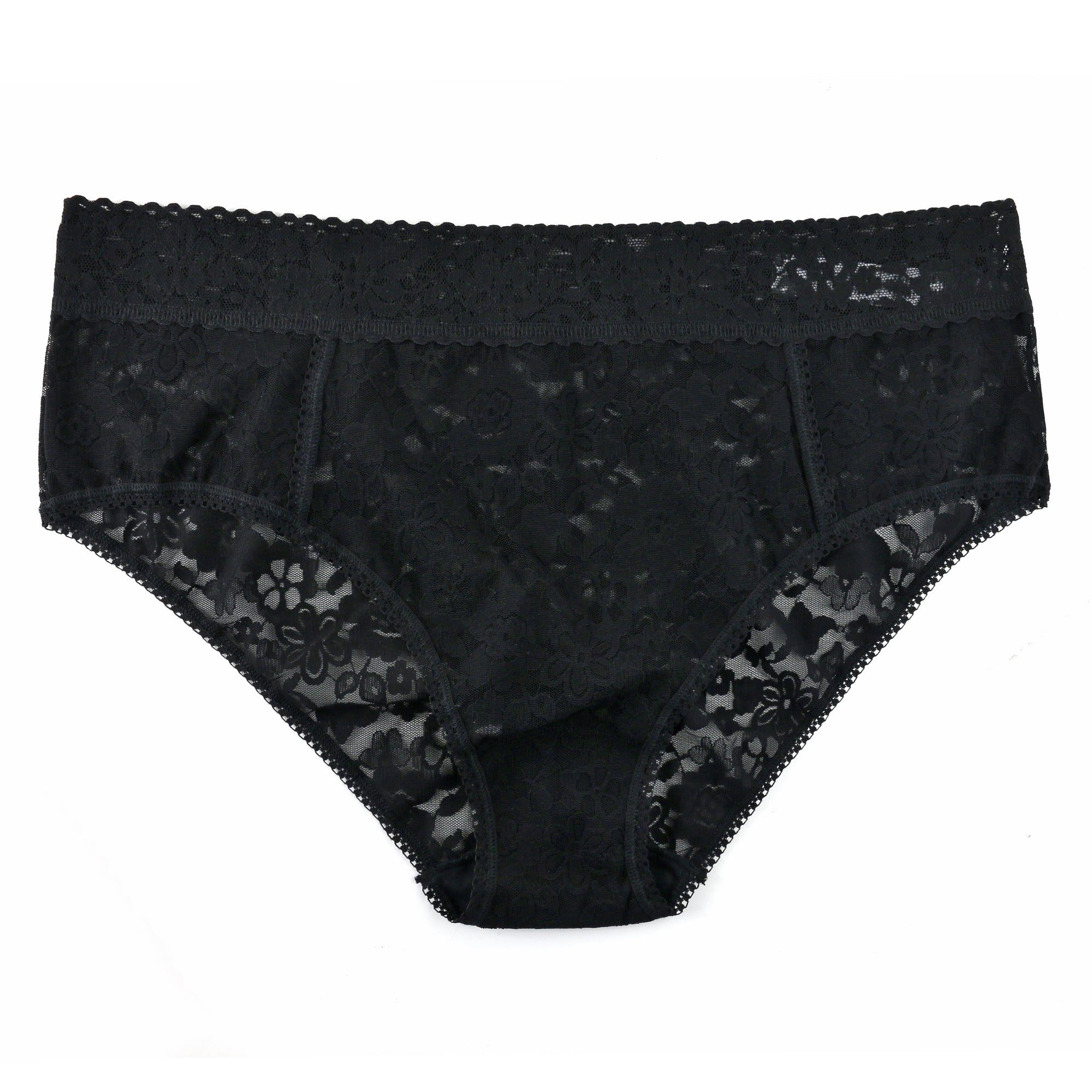 Plus Size Daily Lace Cheeky Brief | Black