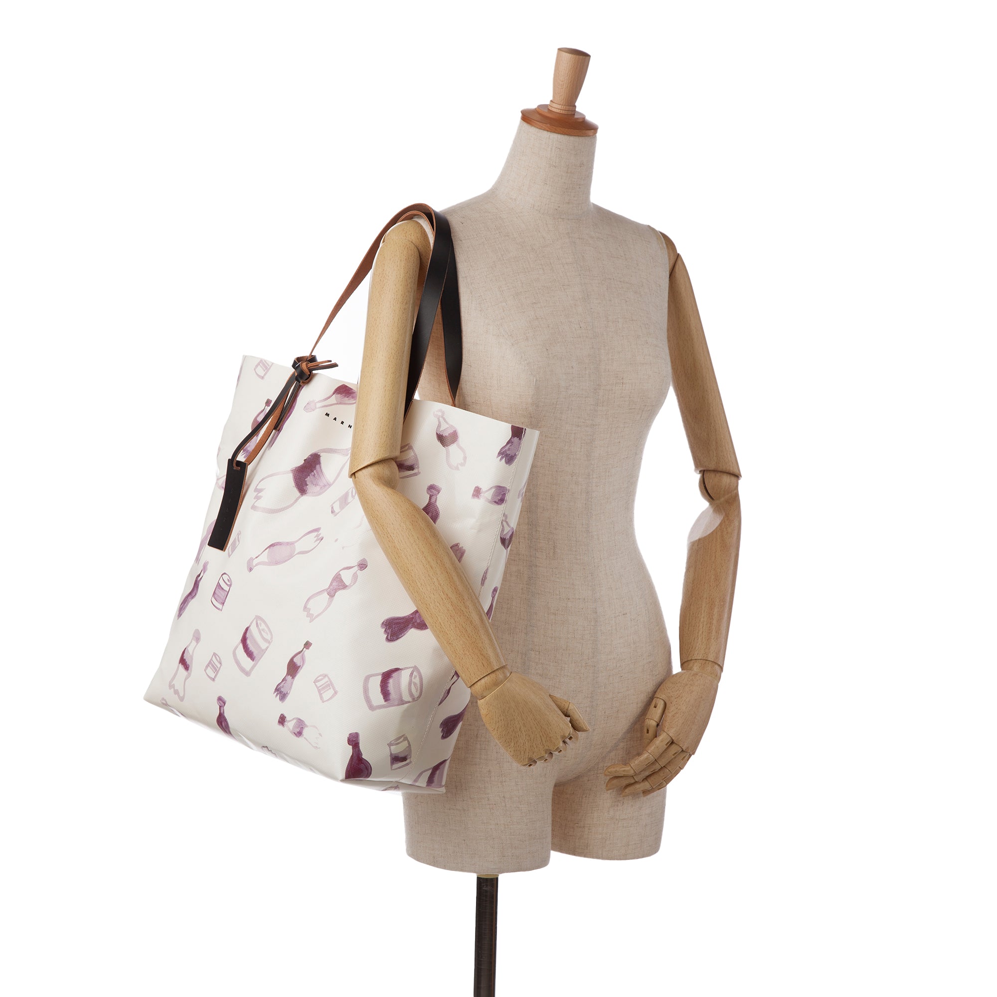 Marni | Pre-Owned Printed Tote Bag | White